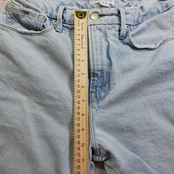 Good American Distressed Light Wash High-Rise Jeans 4/27 Cotton & Elastane - Picture 7 of 10